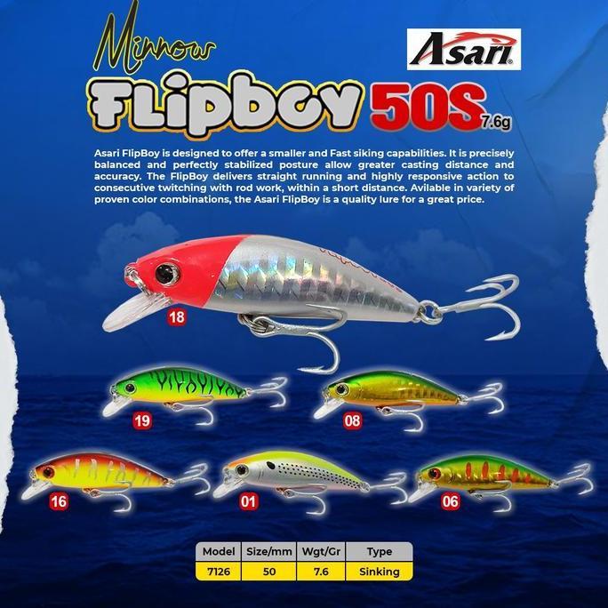 UMPAN MINNOW ASARI FLIPBOY 50MM