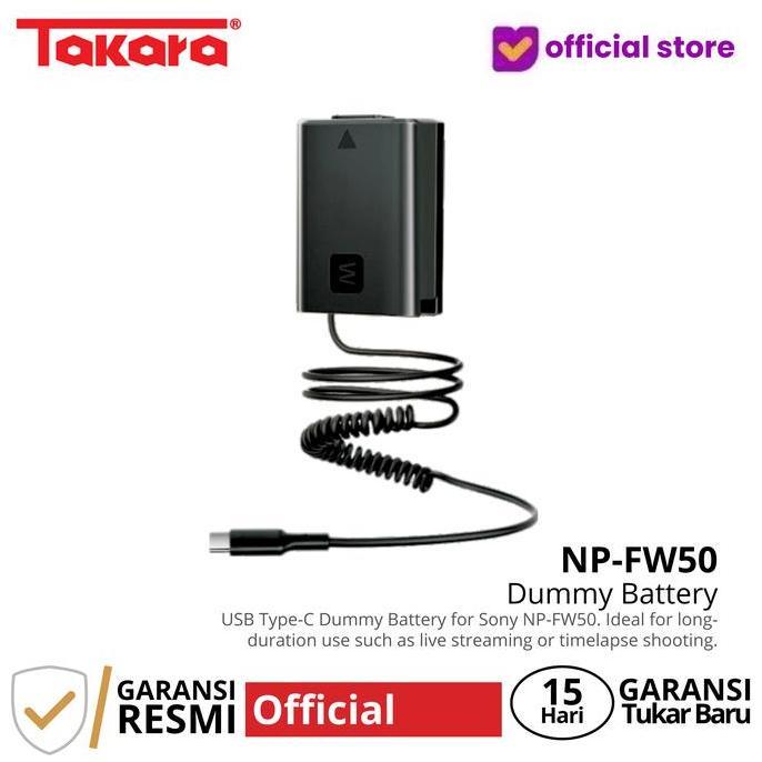 Closeup- Takara Dummy Battery Usb Type-C For Sony Np-Fw50