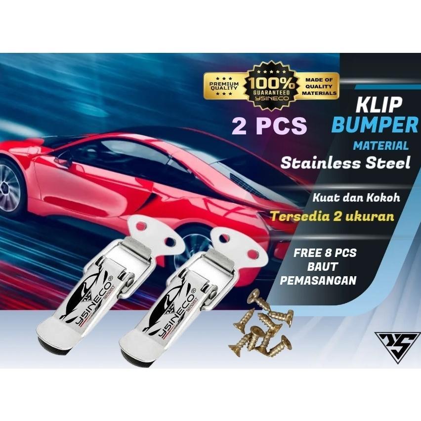 Terlaris Klip Bumper Mobil Universal - Pengait Clip Bemper Klem Putih + 8 Pcs Baut / Mur Stainless S