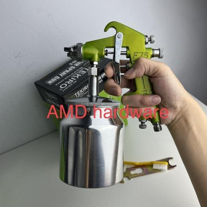 pt.berkah- TEKIRO JAPAN SPRAY GUN F75 S TABUNG BAWAH SPET SEMPROTAN CAT KOMPRESOR Diskon