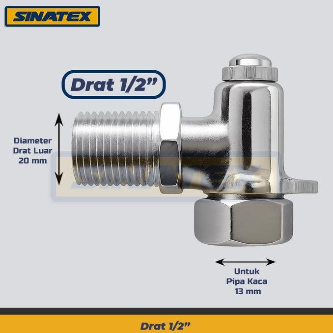 Kran Kaca Boiler Setrika Uap Elbow Kaca Tabung Boiler Setrika Uap 3/8" 1/2" Sinatex Nagamoto Jupe dl