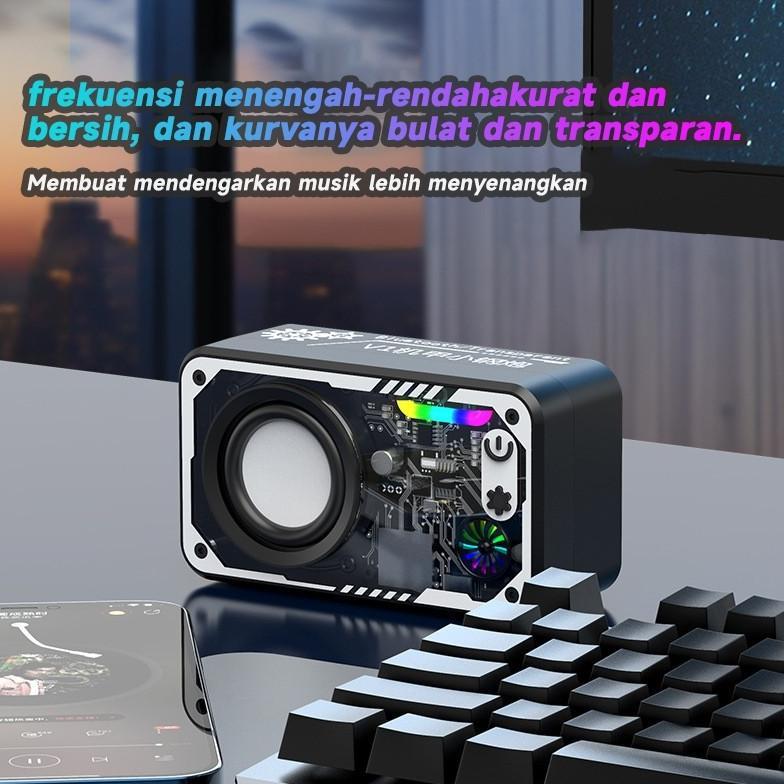 TERBARU SPEAKER BLUETOOTH CYBERPUNK BLUETOOTH SPEAKER DOUBLE SUBWOOFER MUSIC SPEAKER SALON BLUETOOTH