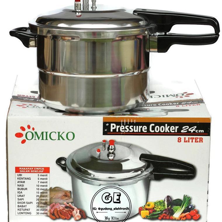 Omicko Panci Presto 24 Cm Kapasitas 8 Liter Pressure Cooker-Body Tebal