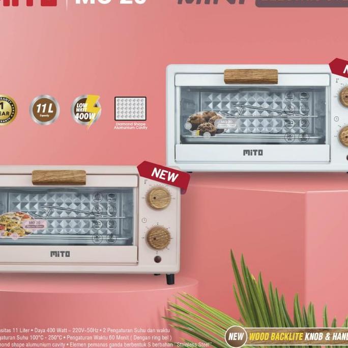 Mito Oven Listrik Mini Mo20 Kapasitas 11 Liter Mitochiba Mo 20 Low Watt