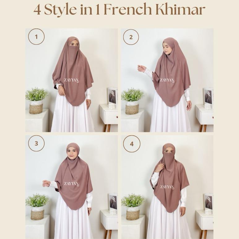 BESTPROMO ZAYYAN. French Khimar Mecca Crinckle Size L & XL Premium Hijab