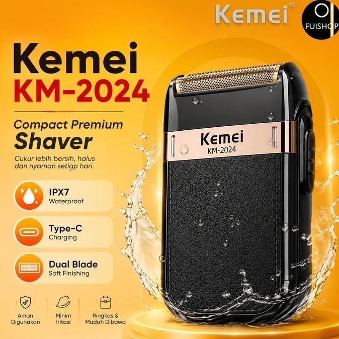 KEMEI KM 2024 MESIN CUKUR KUMIS/JENGGOT HAIR CLIPPER ELEKTRIK SHAVER Hitam Pencukur Hitam Pencukur [