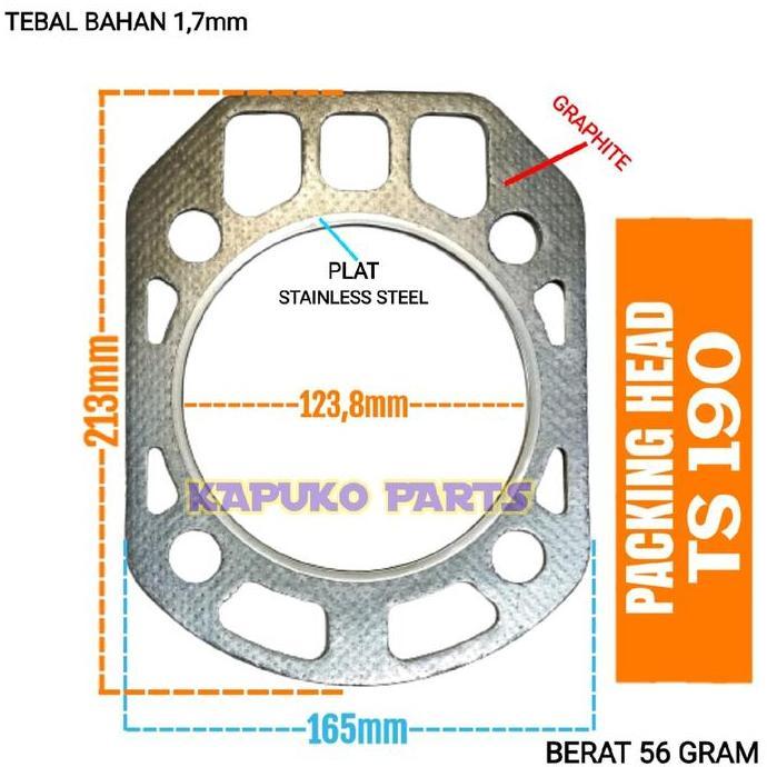 TS190 PACKING HEAD PAKING DEKSEL UNTUK MESIN DIESEL YANMAR 19PK BARU