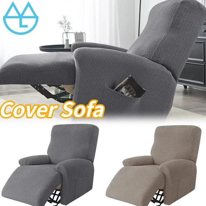 1SET Sarung Sofa Recliner Cover Sofa Reclining Sarung Recliner Elastis Velvet Beludru Embos Cover Sa