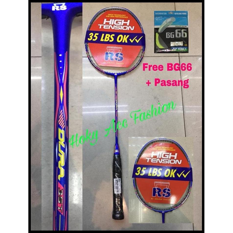 Best Quality Raket Badmiton Rs Dura 35T + Senar Yonex Bg66 Original