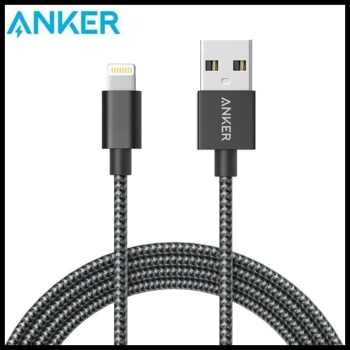 Anker Lightning Kabel Data Iphone Nylon Braided Cable Mfi Powerline Terbaru