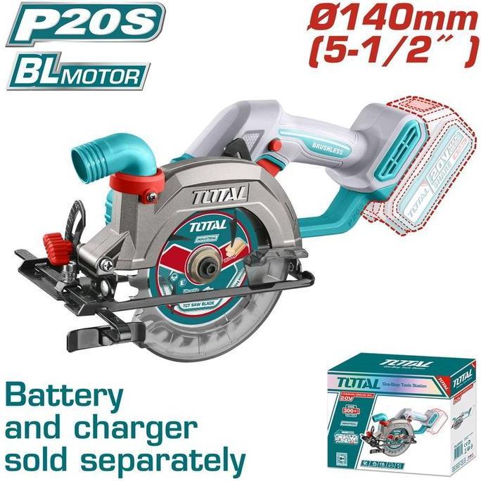 TOTAL Gergaji Bundar Baterai / Cordless Circular Saw TSLI1402 Gergaji Putar (Unit Only)