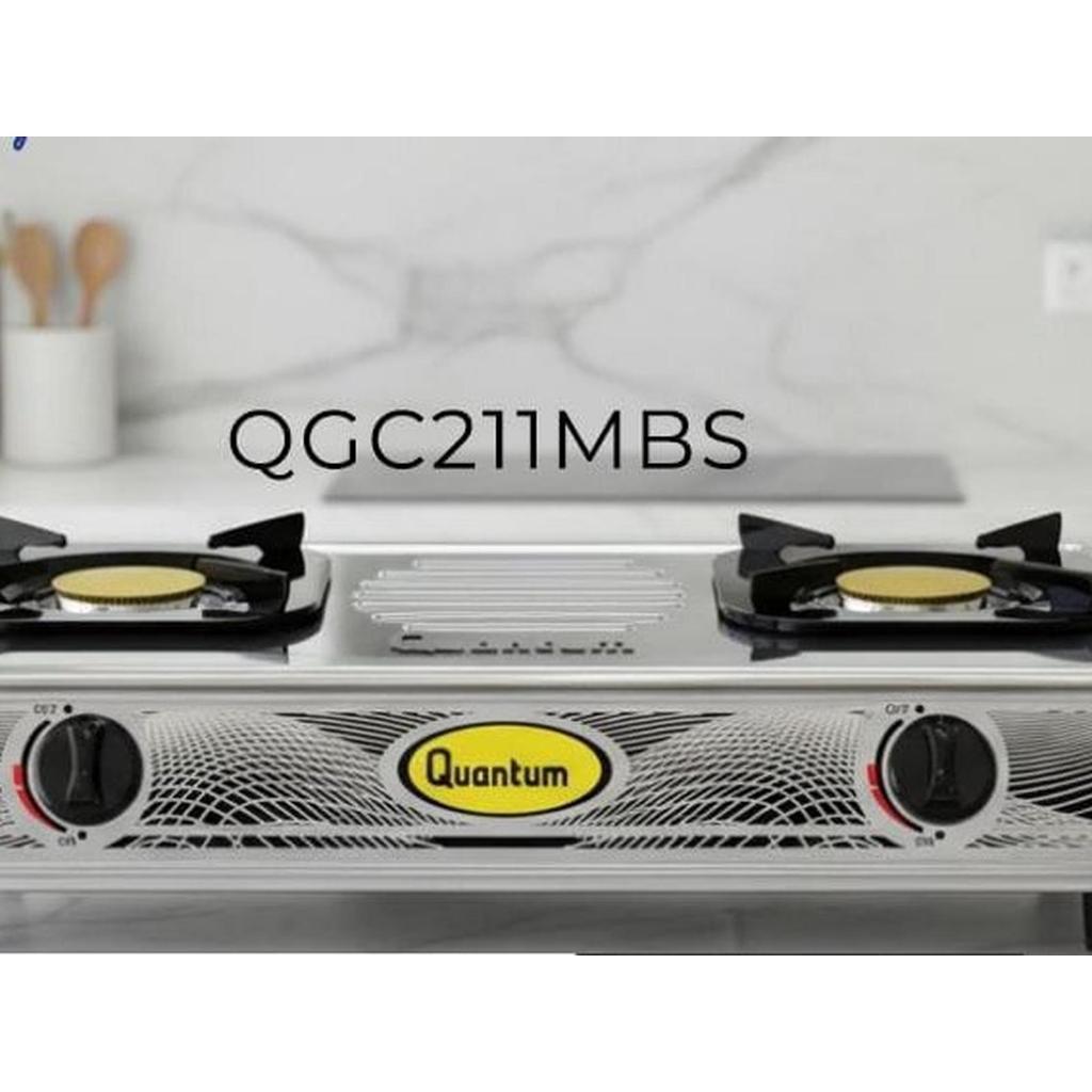 Quantum Kompor Gas 2 Tungku QGC-211MBS Stainless Steel