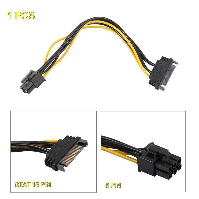 KABEL ADAPTER SATA MALE TO MOLEX 6 PIN PCIE VGA