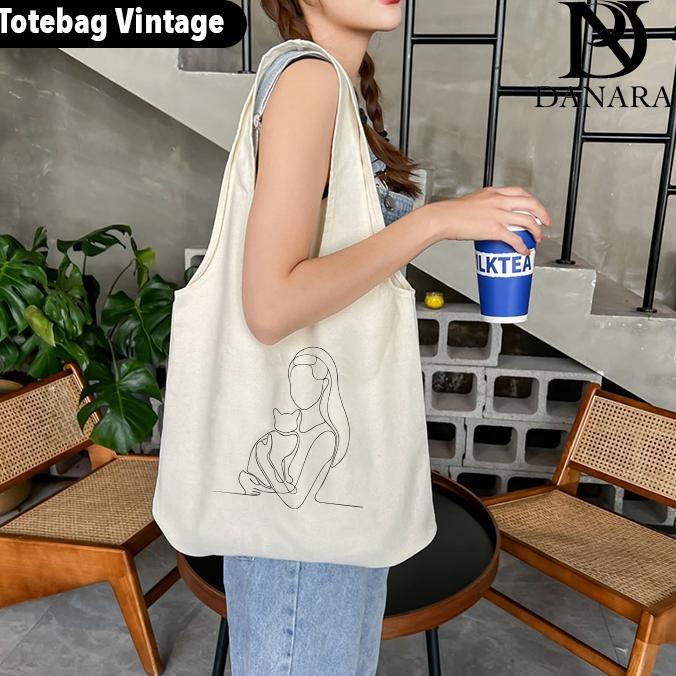 cuci gudang danara tote bag vintage wanita - broken white