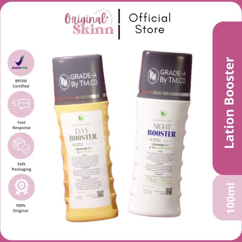 READYSTOK PAKET BADAN LOTION BOSTER PAGI DAN MALAM GRADE A BY TM.CO MURAH