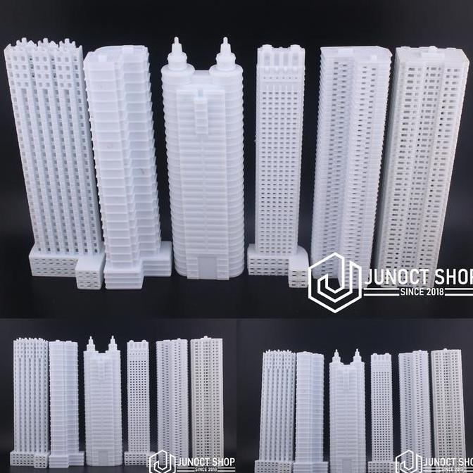 MAKET GEDUNG BANGUNAN KANTOR PUTIH 15CM 150MM PLASTIK MINIATUR TINGGI JUN27