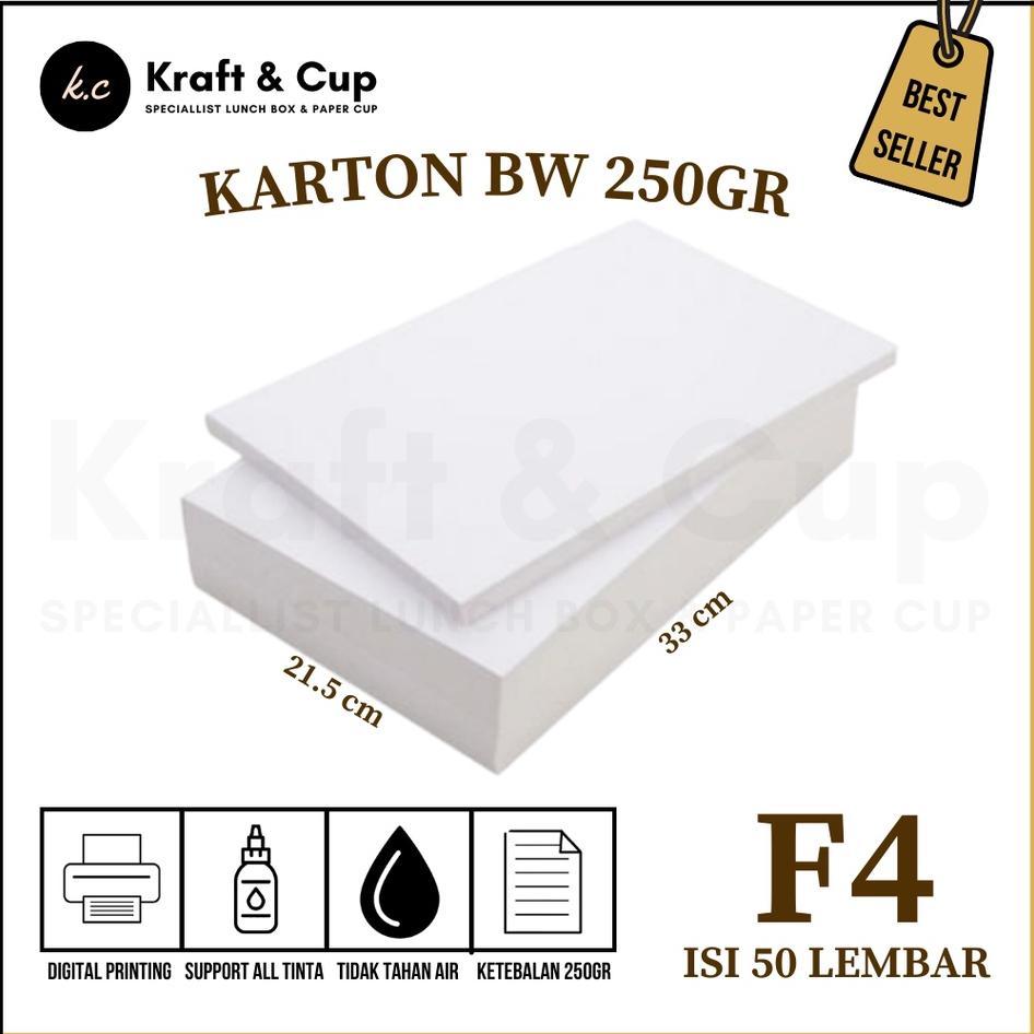 [50 Lbr] Kertas Bw F4 Kertas Bw 250Gsm F4 Kertas Karton Bw Karton Bw F4