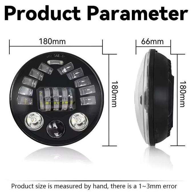 lampu daymaker Headlamp Daymaker Tengkorak LED Lampu Tembak Daymaker Tengkorak 7 Inch 12 Led Lampu M