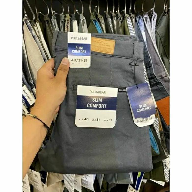HOT PRODUCT PULL & BEAR CELANA CHINO PRIA SLIM FIT STRETCH PREMIUM IMPORT ORIGINAL BRANDED CLANA KAT