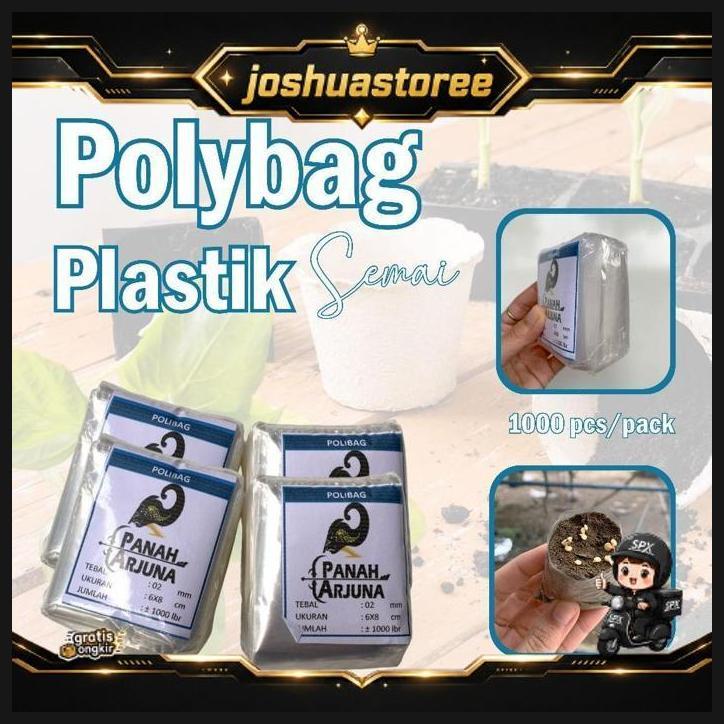Polybag Semai 6X8 Plastik Semai/Polybag Benih 1Ikat= 1000Pcs Polybag Cabai Viral
