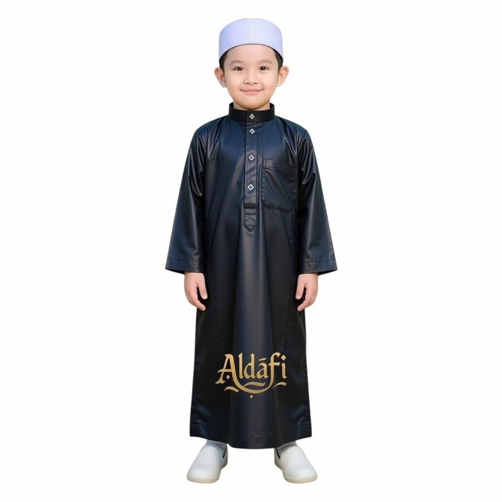 NEW ALDAFI Gamis anak laki laki jubah anak laki laki premium kancing import polos