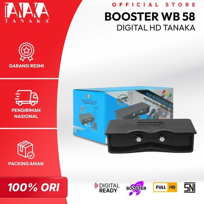TANAKA Booster Antena WB 58 Digital HD Penguat Sinyal TV Digital DVB-T2 Indoor Outdoor