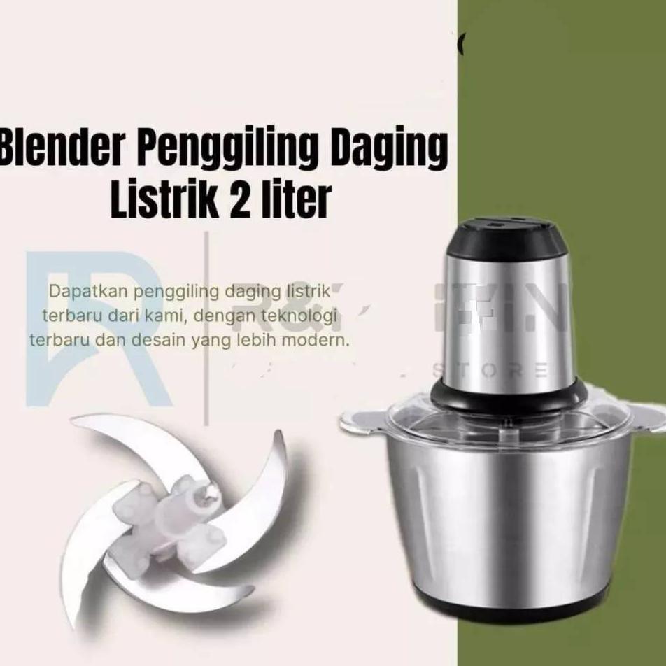 Blender Daging Bumbu Stainless Steel Chopper Serbaguna Penggiling Daging Sayuran Serut Es  Belender