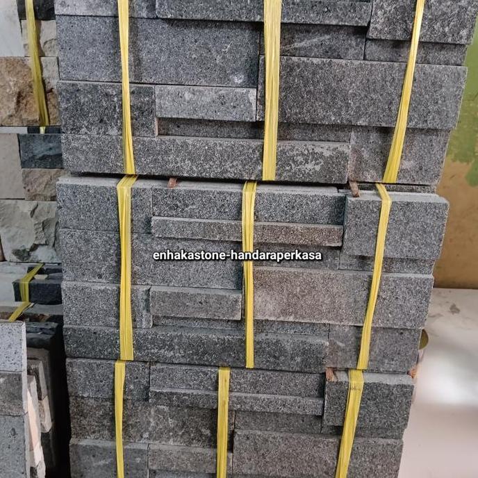 New - Batu Alam Andesit Bakar Mozaik Minimalis 20X40 Untuk Dinding Pilar Dan Pagar Rumah