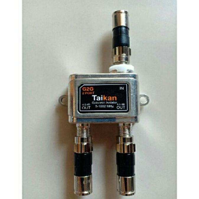 Spliter Antena TV Cabang 2 way Splitter Signal + Drat Connector Compre
