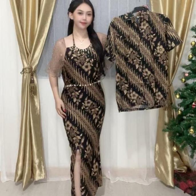 Pilihan - Dress Batik Mahalini / Dress Batik Wanita /Dress Batik Pesta Casual Tile Kondangan Natal G