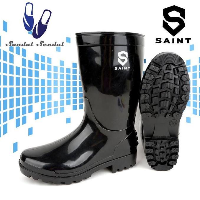 Sepatu Boot Pendek SAINT ASCO Hitam Boots Karet Lentur Anti slip & air