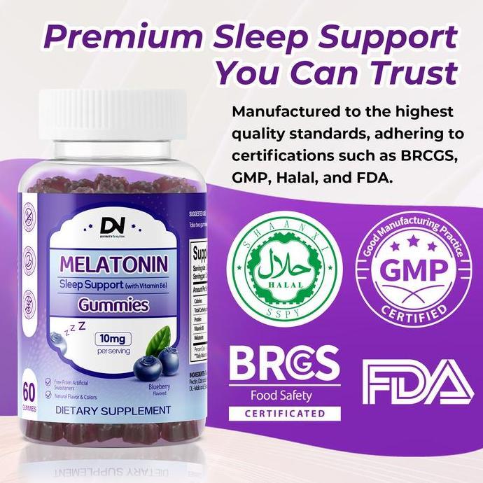 Plus- Melatonin Gummies 10Mg Anda Dapat Tertidur Dengan Nyaman Dan Tenang, Mengatasi Insomnia, Menin