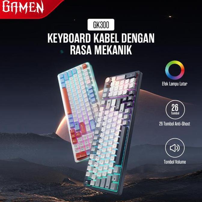 TERMURAH - GAMEN GK300 Keyboard Membrane Feel Magnetik
