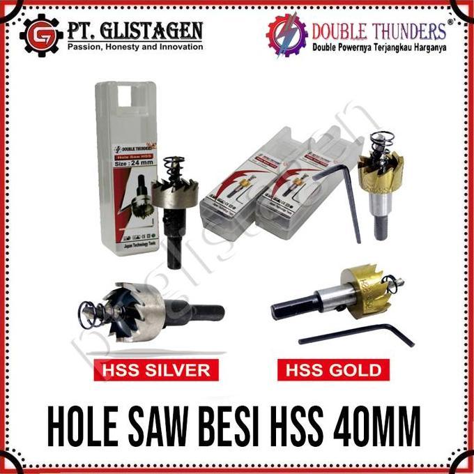 DOUBLE THUNDERS HOLE SAW HOLESAW BESI HSS 40MM MATA BOR BESI HOLESAW 40MM HEMAT