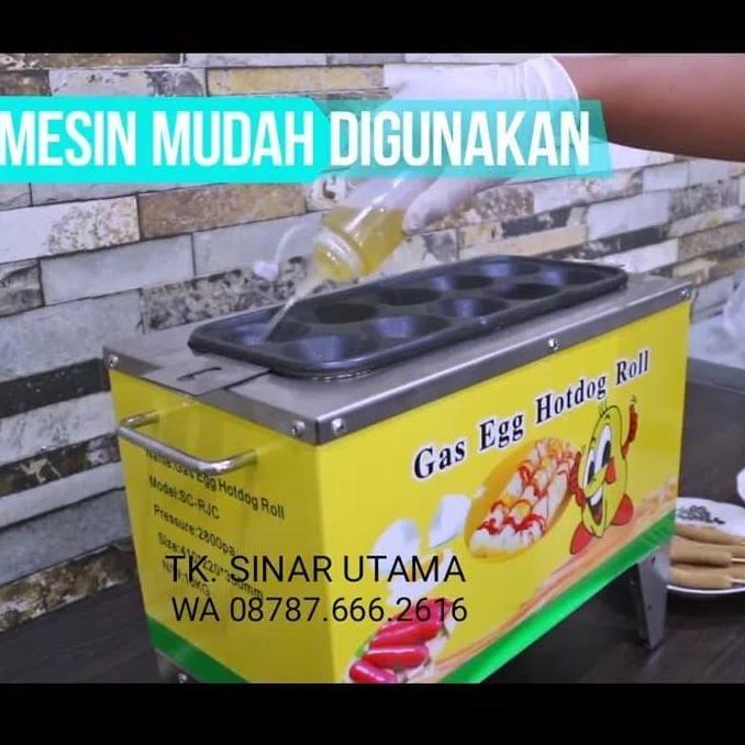 Gas Mesin Sostel Sosis Telur Alat Egg Roll Hotdog Telor Kompor 10 PAS