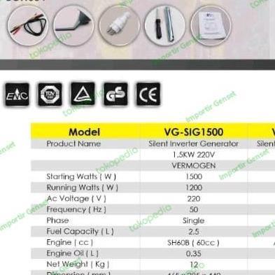 Genset Silent 1500 Watt / Genset Mini 1500 Watt Inverter Generator