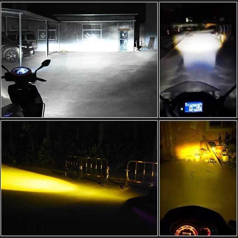 terbaru laser gun led headlamp motor bebek matic d2 h6-p15d-25 dc9-60v/12w