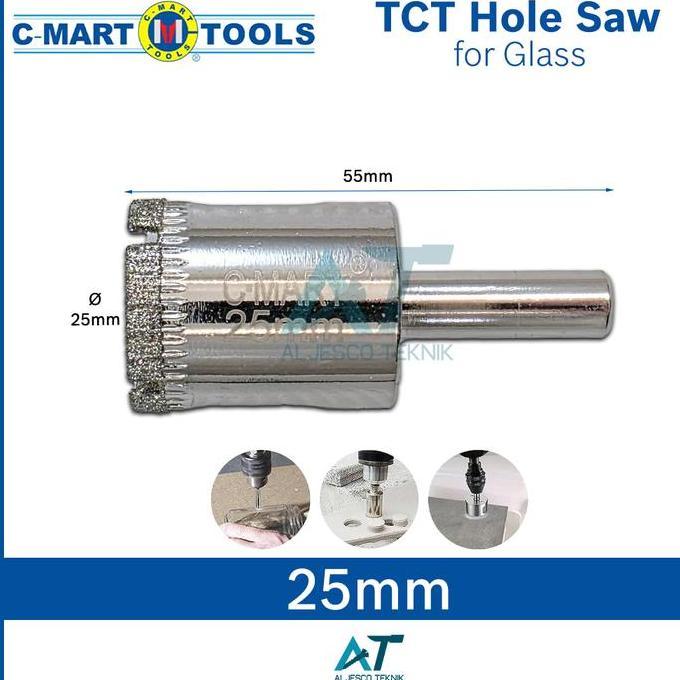 C-MART MATA BOR HOLESAW 25MM 25 MM KACA GRANIT MARMER TCT HOLE SAW FOR GLASS ASLI