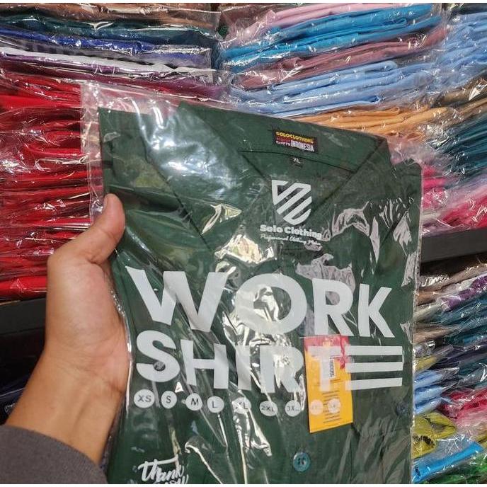 BAJU PDL/ PDH POLOS Panjang, Lapangan/ Outdoor/ Operator/ Mekanik, Kemeja Formal Warna Hijau Botol, 
