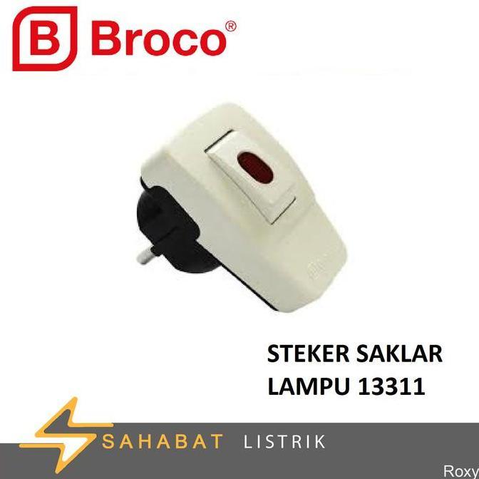 Yesyes- Broco 13311 Steker Degan Saklar Lampu Indikator Merah