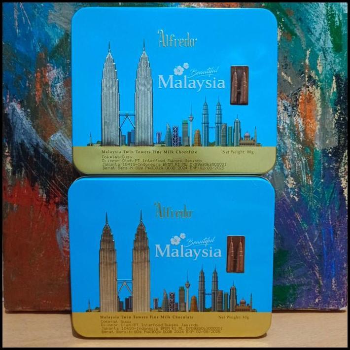 COKLAT ALFREDO KALENG TWIN TOWER 80GR/COKLAT MALAYSIA