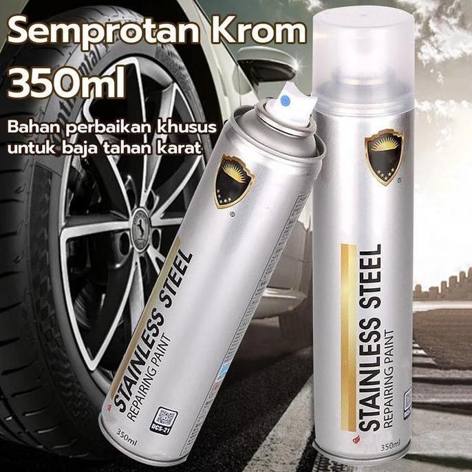 350 ML Chrome Spray Paint / Cat chrome /Anti Karat Warna Stainless  / Cat Semprot Chrome / Cat sempr