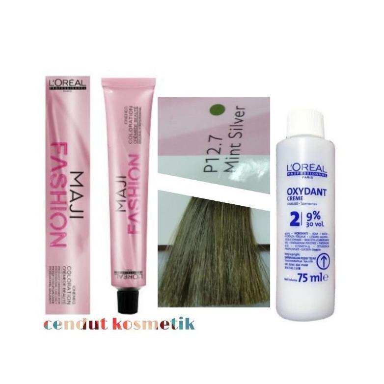 L'oreal majifashion P12.7 mint silver, pewarna rambut, hair color, cat rambut cat rambut