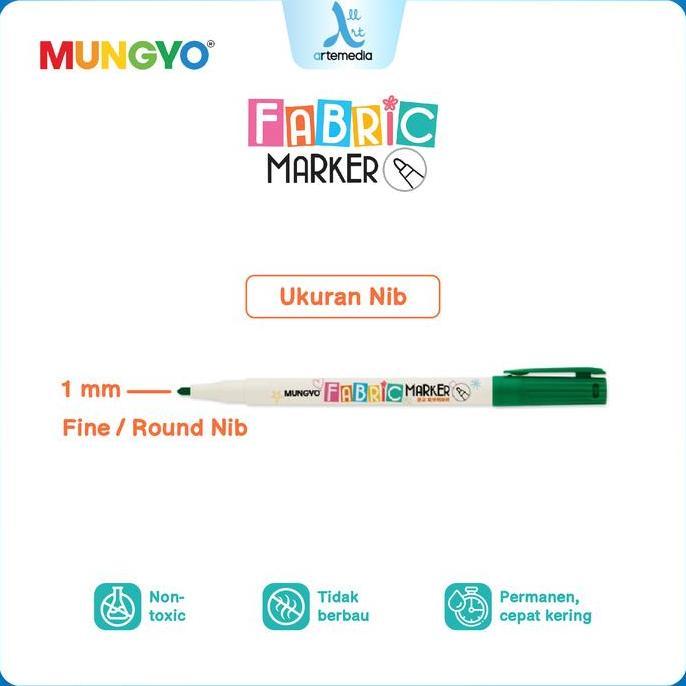 Artyou- New- Mungyo Fabric Marker Permanent Spidol Kain