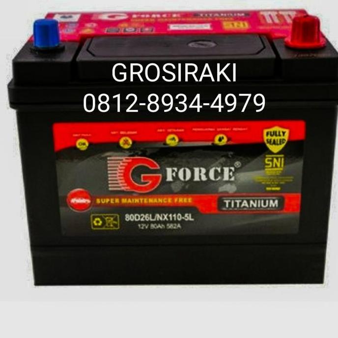 AKI MOBIL TOYOTA INNOVA DIESEL 80D26L NX110-5L 80AH G-FORCE MF