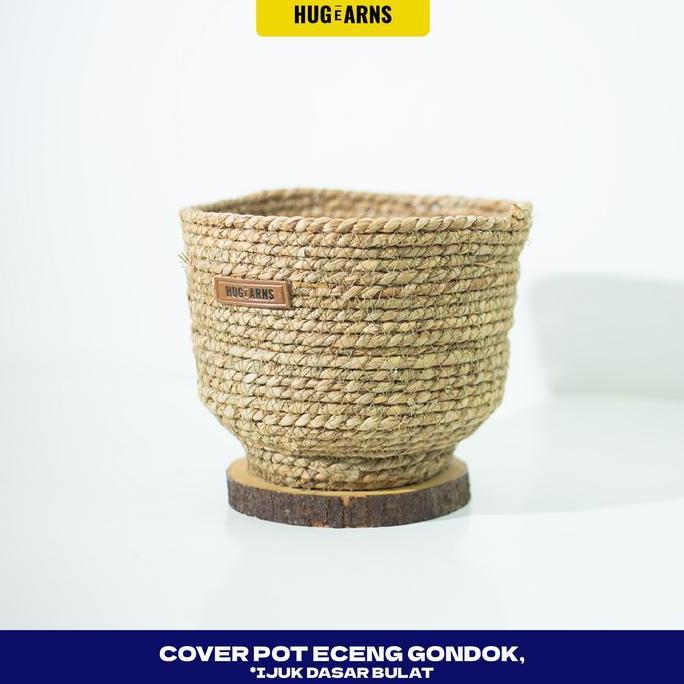HUGeARNS - Cover Pot Bulat Pelepah Pisang Ijuk Anyaman Pot Aesthetic / Cover Pot Anyaman Aesthetic C