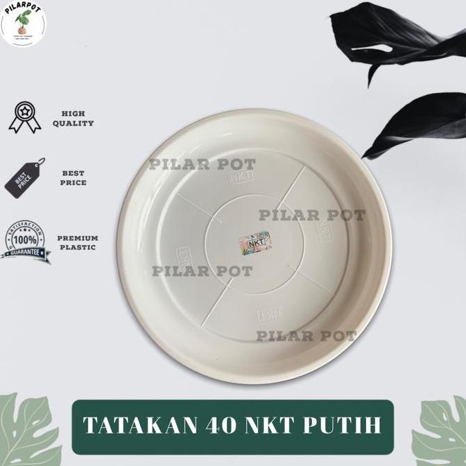 tatakan alas pot bunga nkt 40 putih 37cm untuk pot 40cm - NKT PUTIH 40