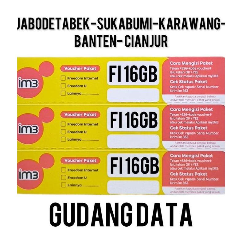 Card - Voucher Indosat Freedom Internet 16Gb 28Hari
