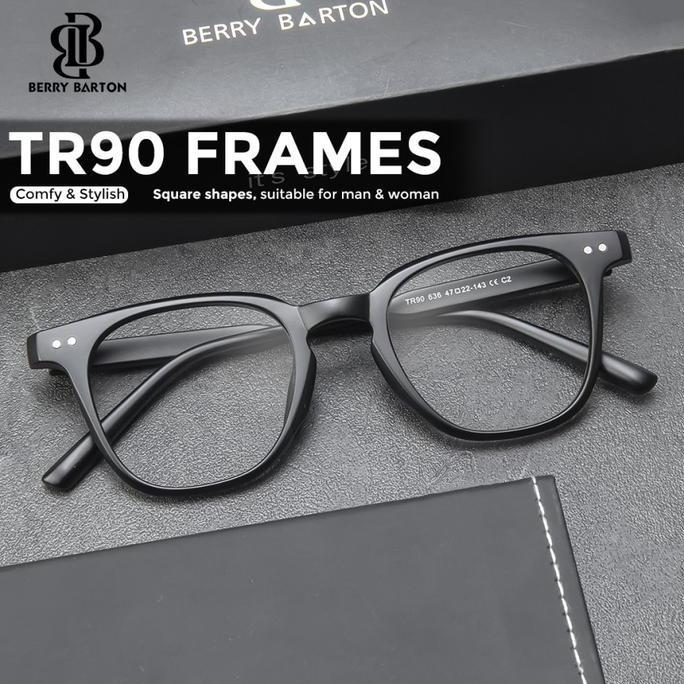 New- Kacamata Plastik Anti Radiasi Photocromic Pria Frame Kotak Berrybarton 636