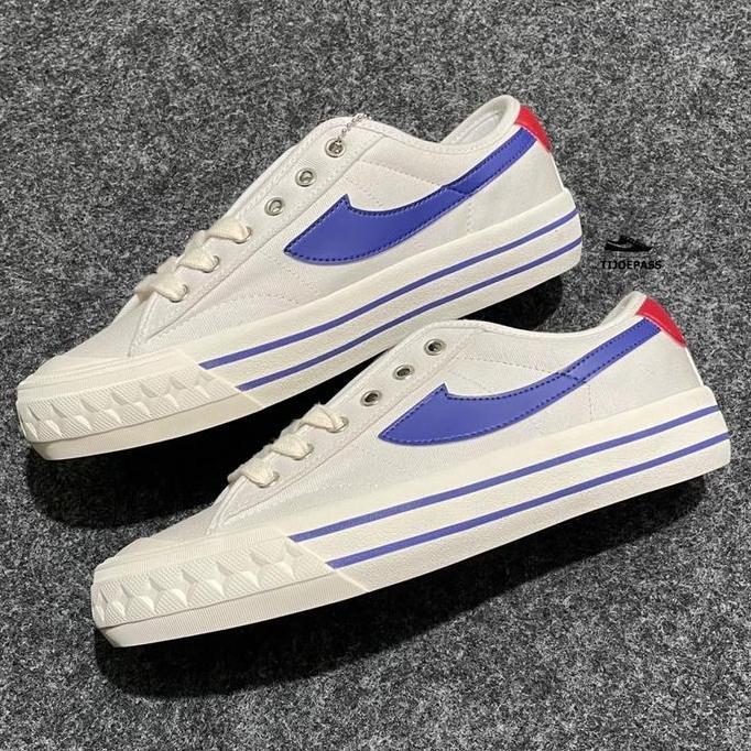 DV84 - SEPATU COMPASS RETROGRADE WHITE IN BLUE COMPASS PUTIH